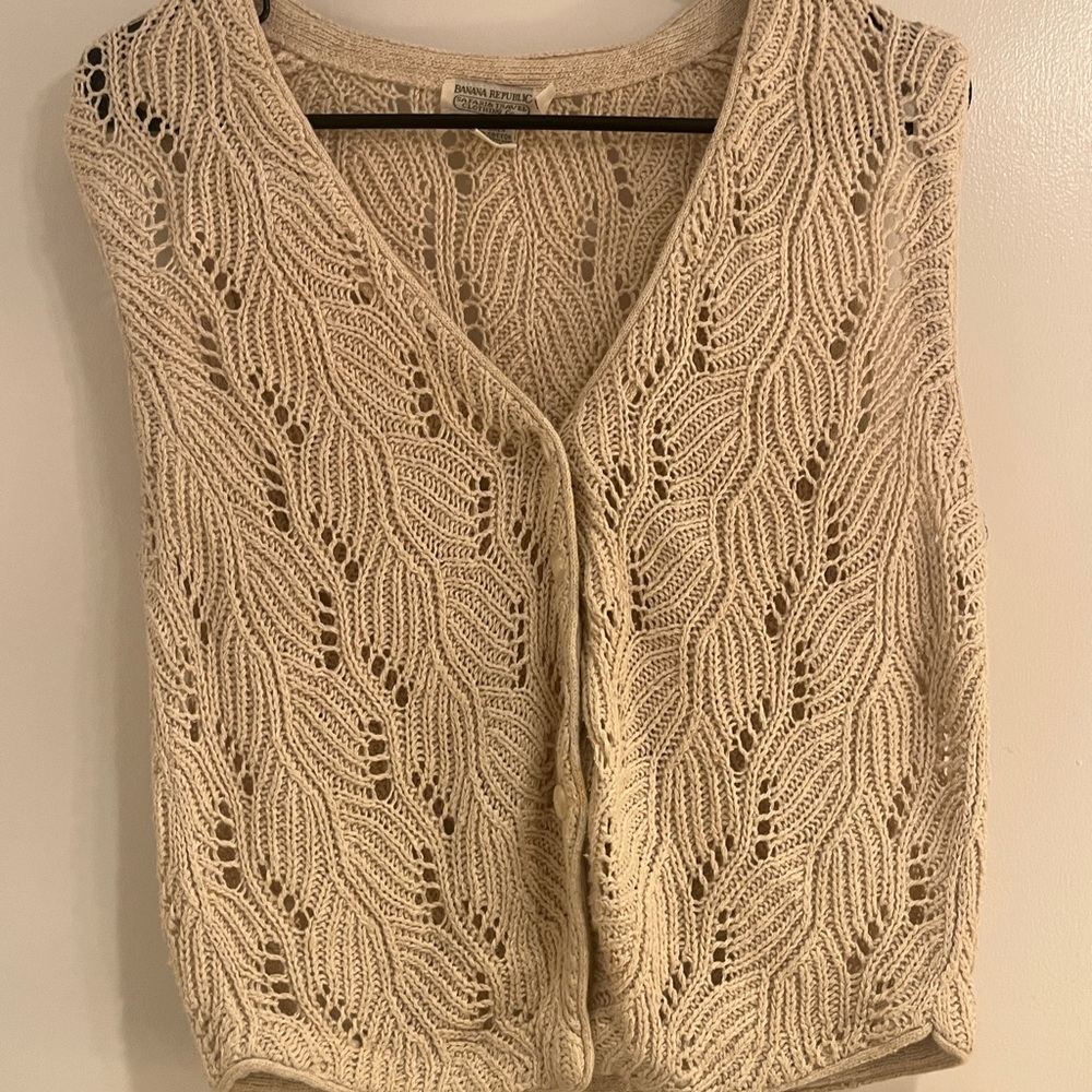 Vintage Banana Republic Cream Knit Cardigan